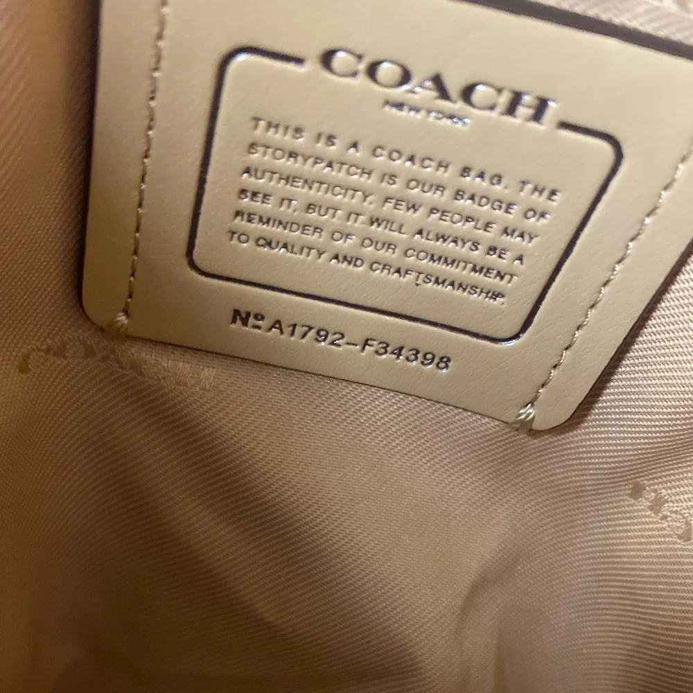 COACH TOTE HANDBAG Tatum Leather Whiplash Purse ANTIQUE NICKEL NUDE a1792-f34398 - Picture 7 of 9